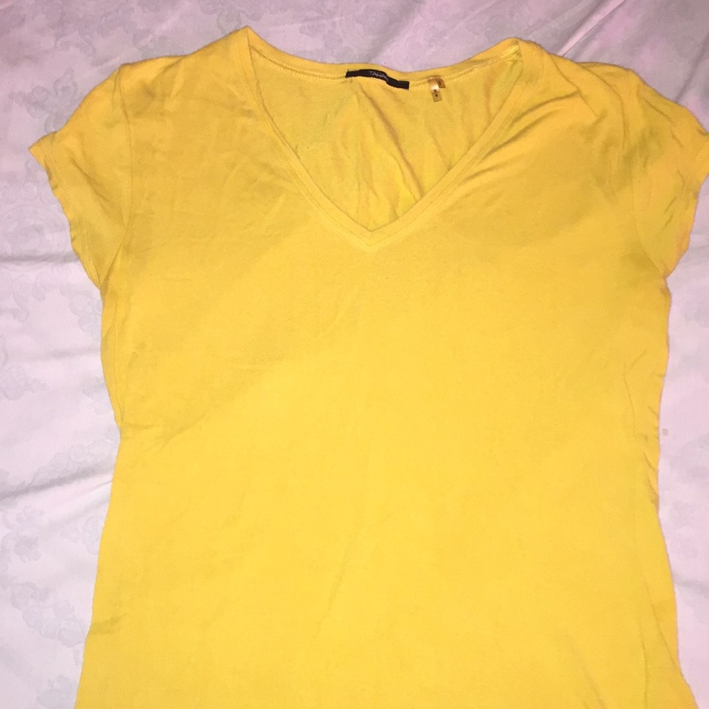 Yellow V-neck